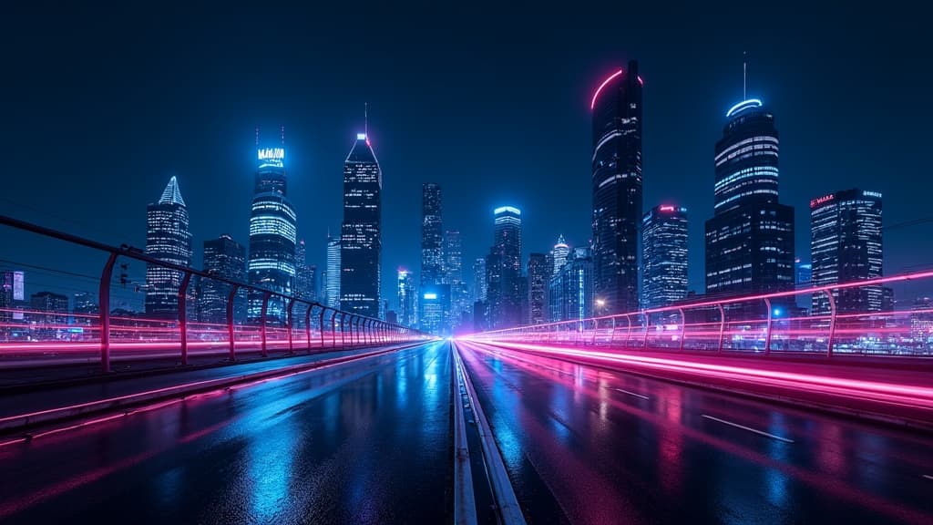 Abstract Australian digital cityscape at night — SilicoNext Digital