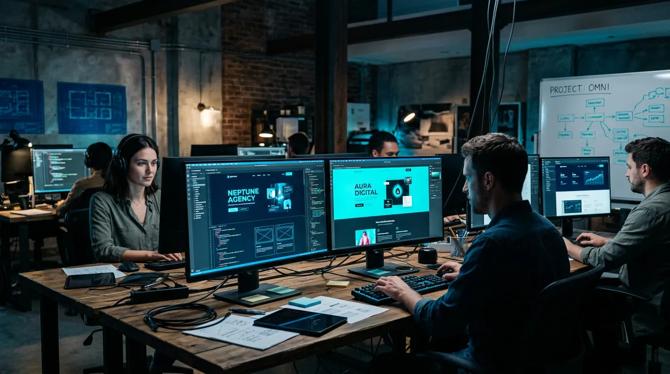Professional website design on screen